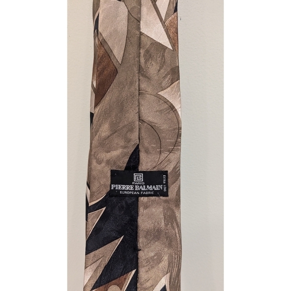 Pierre Balmain Paris Tan and Black Neck Tie - Picture 2 of 6